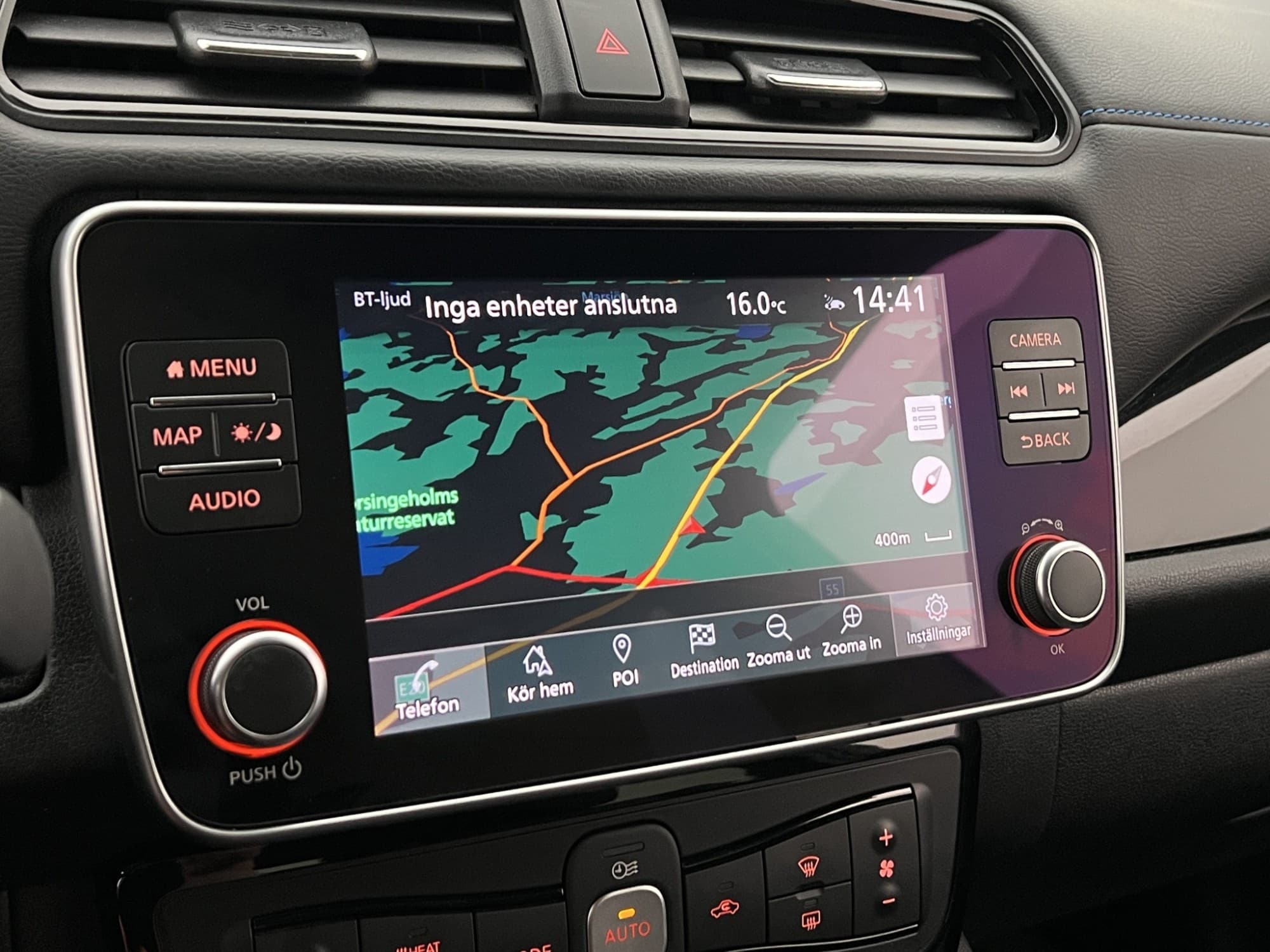Nissan Leaf 150hk Tekna Navi 360° Carplay Rattvärm Skinn/Tyg