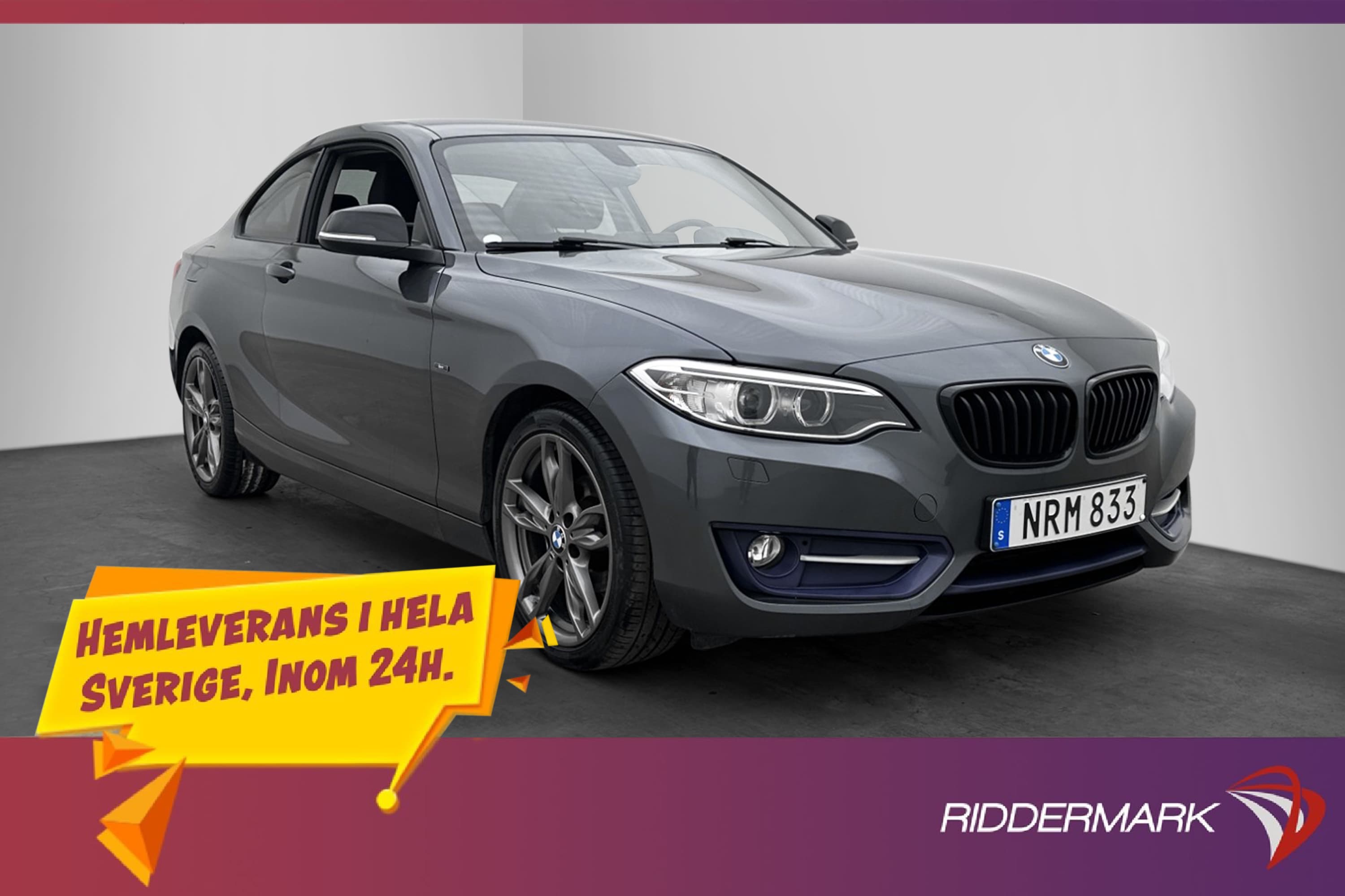 BMW 218 d 143hk Sport line Svensksåld Sensorer 0,45l/mil