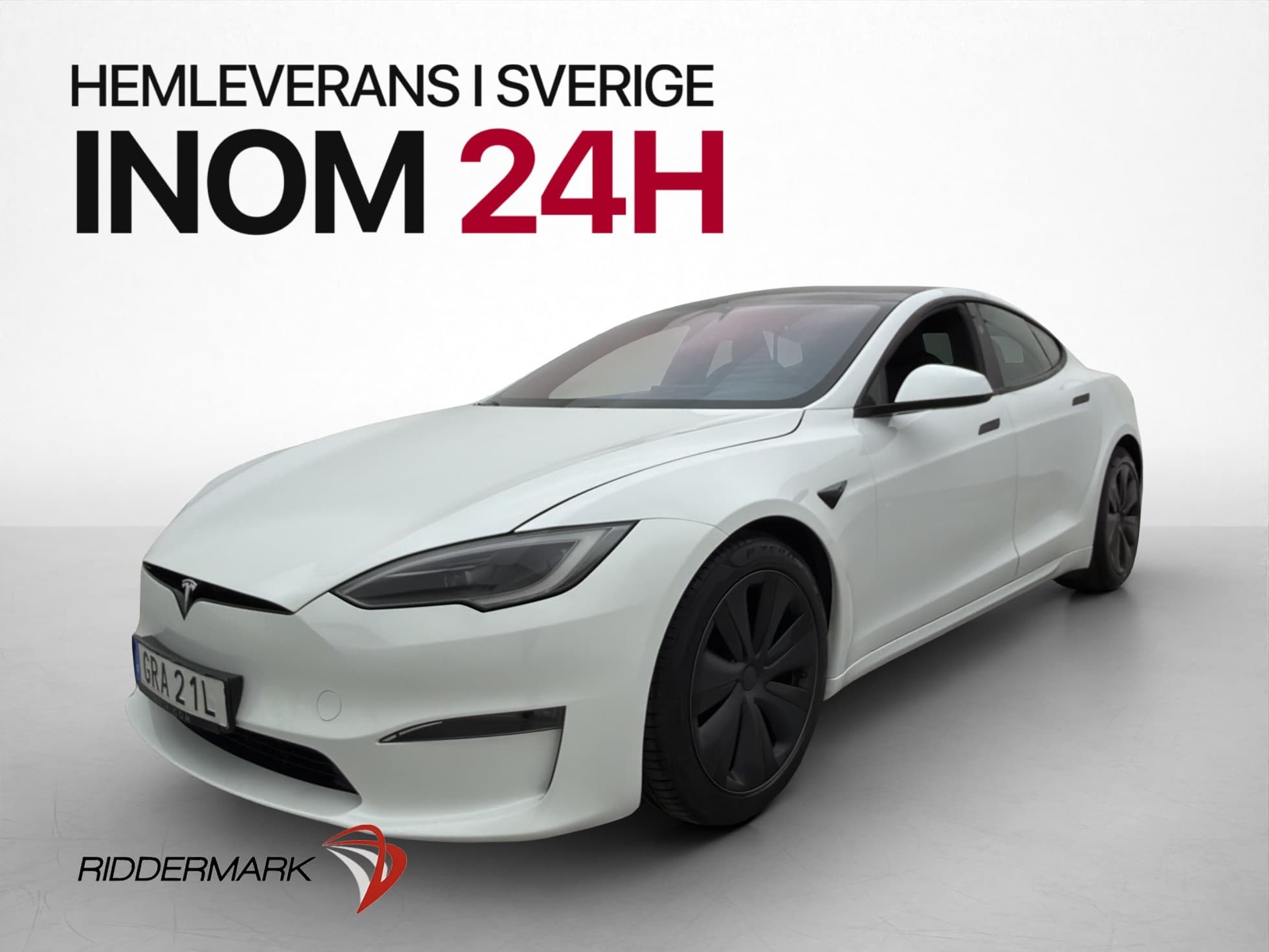 Tesla Model S AWD Yoke-ratt Svensksåld MOMS